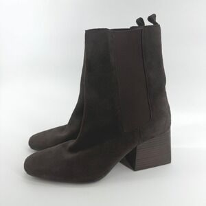 Blondo Selena Brown Waterproof Suede Chelsea Boots Square‎ Toe Block Heel 10M